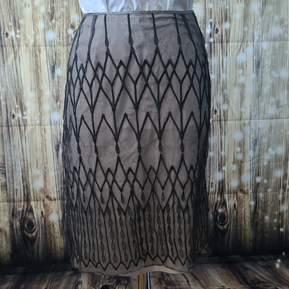 VINTAGE Sportmax embroidery Lace Sheer Midi skirt